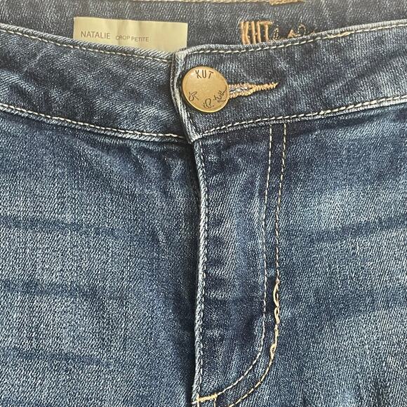 Kut From The Kloth Jeans Women Natalie 12 Petite Blue Cropped Cotton Comfort - Picture 7 of 13